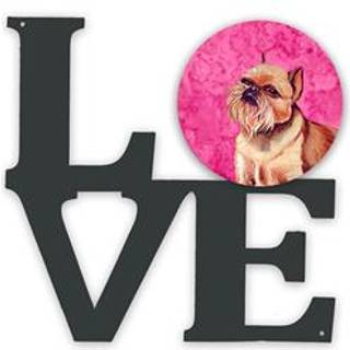 """" Caroline's Treasures Pink Bruxelles Griffon Metal Artwork Love Wall-Decor multicolor """"
