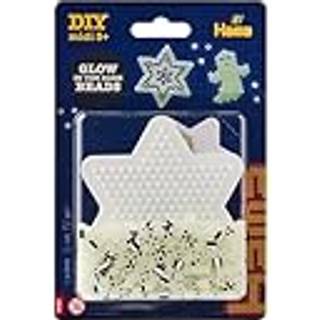 Hama midi blister lille stjerne plade + selvlysende perler