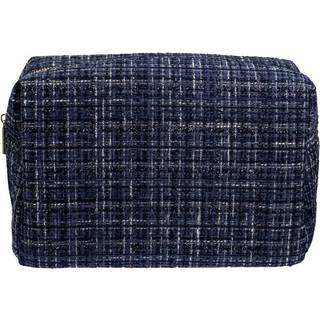 DARK Tweed Make-Up Pouch Large Dark Navy Blue