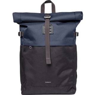 Sandqvist Icon Rolltop Backpack L - Ice Blue with Black Leather - One Size