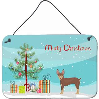 """" Caroline's Treasures Miniature Fox Terrier Christmas Tree Door Hanging Prints Wall-decor multicolor """"
