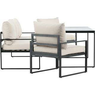 Catania loungesæt med sofa 2 stole og bord i beige og sort