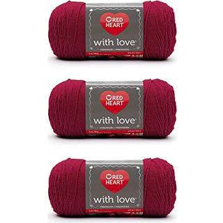 Rødt hjerte med kærlighed Holy Berry Yarn - 3 Pack of 198G/7oz - Acrylic - 4 Medium (Worsted) - 370 yards - Strik/hækling