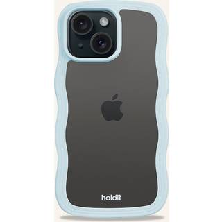 Holdit iPhone 12 / 12 Pro Wavy Cover - Mineral Blue / Transparent