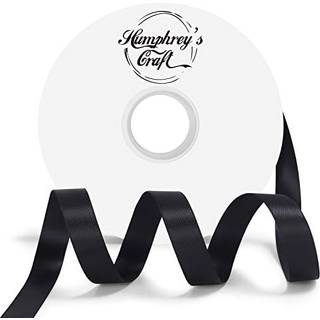 Humphrey's h?ndv?rk 5/8 tommer sort dobbelt vendt satin b?nd - 50 meter forskellige farver til h?ndv?rk gave indpakning diy buer buket dekoration