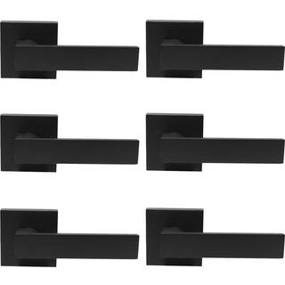 Probrico Matte sort halv dummy h?ndtag Hydige interi?r ikke-drejende enkelt dummy h?ndtag reversible til venstre og h?jre h?ndtering 6 pakke (ent