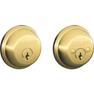 Schlage B62N505 Deadbolt Keyed 2 sidor Bright Brass