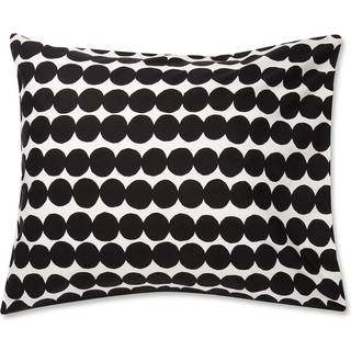 Marimekko Räsymatto Pudebetræk 80x80 Cm / Hvidt - Pudebetræk Økologisk Bomuldspercale Sort - 074216-190