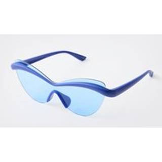 Mens Blue Rimless Visor Sunglasses