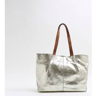 River Island River Island Gold Metallic Leather Shopper Bag