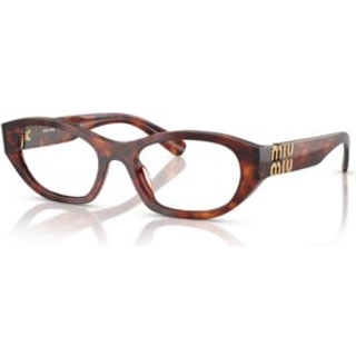 Miu Miu Kvinde MU 03WV 21C1O1 Optiske stel Acetat Havana Transparent Geometrisk Normal