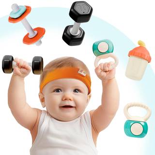 iPlay Ilearn Baby First Gym Rattle Set sp?dbarn h?ndv?gt v?gte t?nder skramler 3-6-12 m?ned nyf?dt tr?ning sensorisk klapvogn leget?j babyer f?ds
