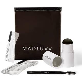 Madluvv Eyebrow Stencil Kit - Net at bruge naturligt look 9 populære former, der bruges af fagfolk - inkluderer stempelstencils spoolie og rejset
