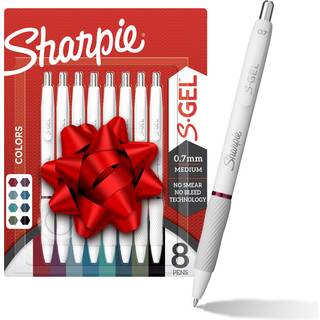Sharpie S-Gel | Medium spids (0.7mm) | Assorterede Blækfarver | Hvidt perleskaft | 8 stk