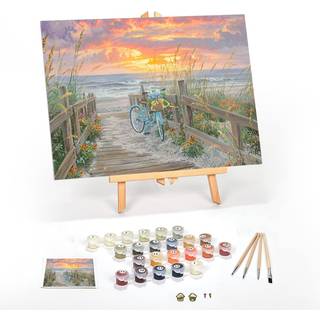 Ledgebay maling efter nummer til voksne indrammet l?rred: Begynder til avanceret nummer Maleri Kit - Kits inkluderer akrylmaling (4) b?rster og b