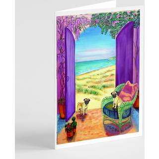 Pug Lad os gå udenfor lykønskningskort og konvolutter pakning på 8