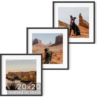 Haus og nuancer solid eg træ 20 x20 billedrammer matet til 16 x16 sæt med 3-20x20 billedrammer firkantet 20 x 20 firkantede rammer til galleri væ