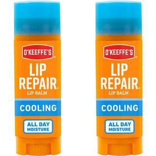 O'Keeffes kølelindring læbe reparation læbebalsam til tørre revne læber stick (pakke med 2)