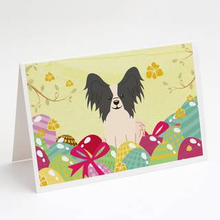 Påskeæg papillon sorte hvide lykønskningskort og konvolutter pakning af 8