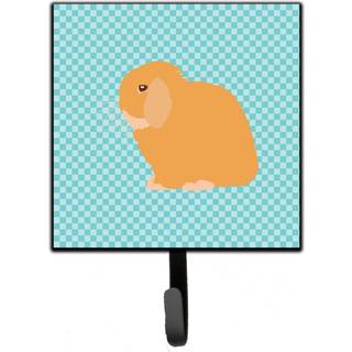 """" Caroline's Treasures Holland Lop Rabbit Blue Check Wall Hook Small Multicolor """"