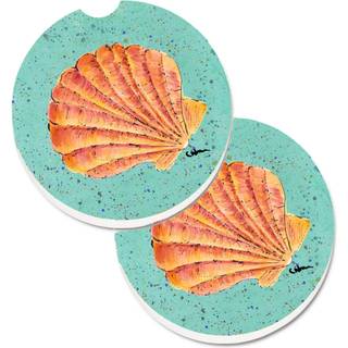"""" Caroline's Treasures Shells Set med 2 Cup Holder Car Coasters 8523Carc 2.56 Multicolor """"