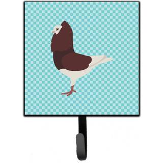 """" Caroline's Treasures Capuchin Red Pigeon Blue Check Wall Hook Small Multicolor """"