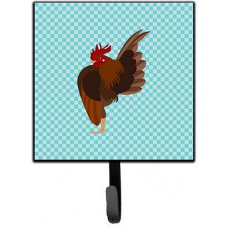 """" Caroline's Treasures Malaysian Serama Chicken Blue Check Wall Hook Small Multicolor """"