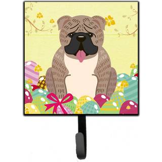 """" Caroline's Treasures Easter Eggs English Bulldog Gray Brindle Wall Hook Lille Multicolor """"