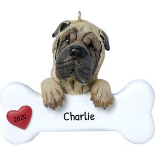 Personaliserede hunde julepynt 2024 - shar pei hunde knogler ornament til hundeelskere hunde f?rste jul ornament 2024 tilpassede hunde gaver brug