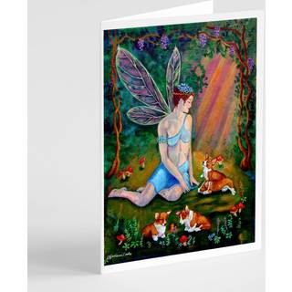 Fe i skoven med hendes Corgis lykønskningskort og konvolutter pakning på 8