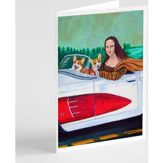 Mona Lisa med Corgi lykønskningskort og konvolutter pakning af 8