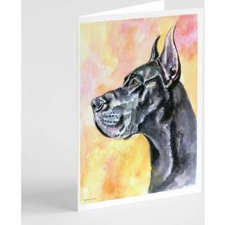 Great Dane Black beskårne lykønskningskort og konvolutter pakning på 8
