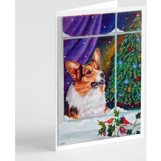 Corgi julevindue lykønskningskort og konvolutter pakning på 8