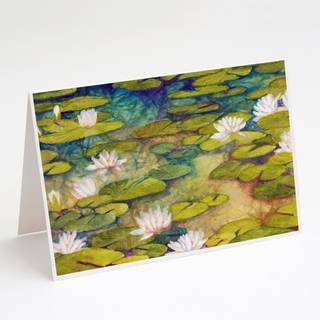 Waterlillies af Ferris Hotard lykønskningskort og konvolutter pakning af 8