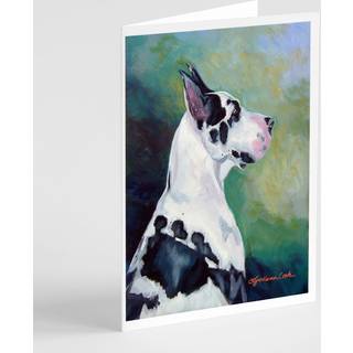 Harlequin Great Dane lykønskningskort og konvolutter pakning af 8