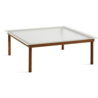 HAY Kofi Sofabord 100 x 100 x h 36 cm Valnød clear reeded glass