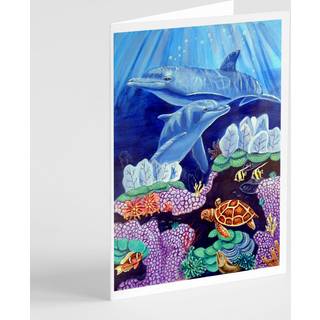 Dolphin under havet lykønskningskort og konvolutter pakning på 8
