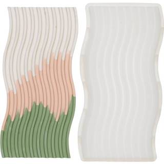 Silikoneform støbeform til Jesmonite, beton, gips m.m. Bølget plade 11,5×25 cm