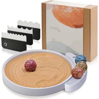 ENSO Japanese Zen Garden Kit til skrivebord - Inori Premium Sand Garden Gaves?t til meditationsterapi - Mini Zen D? Cor Office Desktop Tilbeh?r -