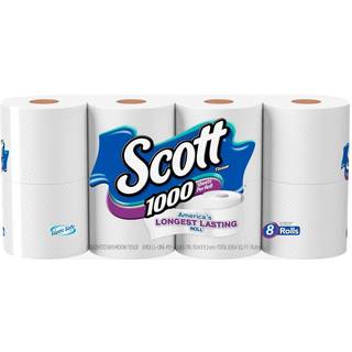 Scott Regular rulle toiletvæv 1 lag hvide 8 ruller