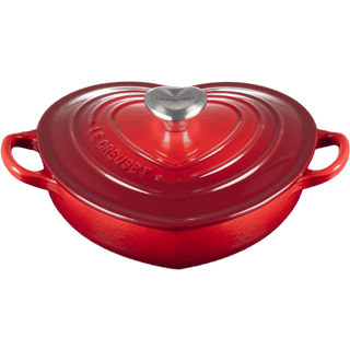 Le Creuset Signature støbejern hjertebuffetgryde med hjerteformet knop Ø 20 cm cerise