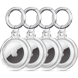 Tech-Protect Apple AirTag Icon Case m. Karabinhage - 4 stk. - Gennemsigtig