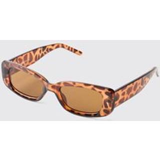 Mens Tort Plastic Rectangular Sunglasses Brown