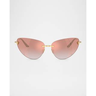 Versace Kvinde VE2281 10026F Solbriller Metal Guld Rosa Cat Eye Normal Skygge