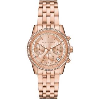 Michael Kors Mini Bryant Chronograph Rose Gold Dial Rose Gold-Tone Stainless Steel Strap Ladies Watch MK7531