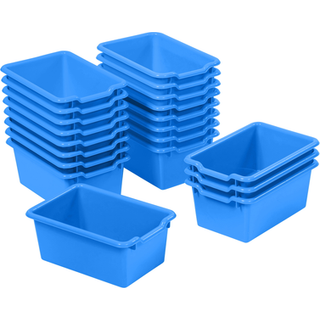 Ecr4kids Scoop Front Storage Bin Multipurpose Organization Blue 20-Piece