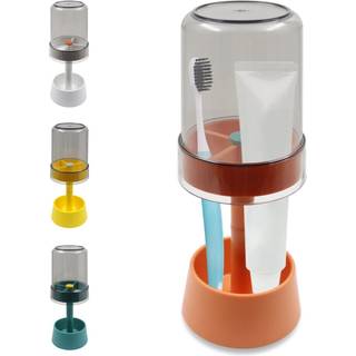 Tandb?rsteholderstativ med tandb?rstekopper/cover Tandpastaholderstativ med 3 ?bninger Dental Opbevaring Organizer Holder Stand til tandpasta (or