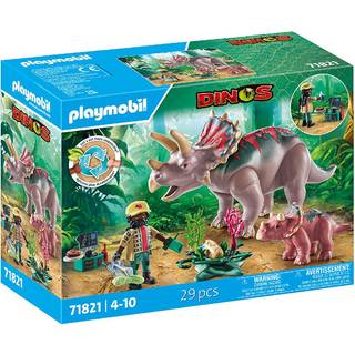 Playmobil Dinos Triceratops Familie – Dinosaur sæt med triceratops og babyfigur