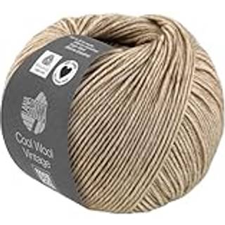 Lana Grossa Cool Wool Vintage 82 Sandbeige Indhold: 100% ren ny merinould Vægt/Længde: 50 g = ca. 160 meter Anbefalede pinde: 3.00-3.50 mm Strikkefasthed: 10 x 10 cm = 24 m x 34 p Vask:Finvask 30º/ Tørres fladt.