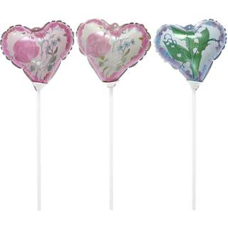 Mini-Folienballon Set Herzen mit Blumen